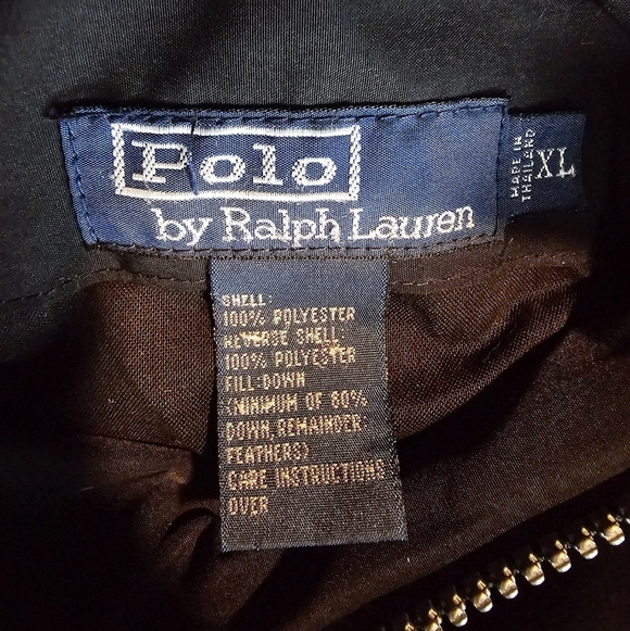 Vintage Polo Ralph Lauren 2 IN 1 Puffer Down Reversible Jacket Red/Black XL - Picture 12 of 16